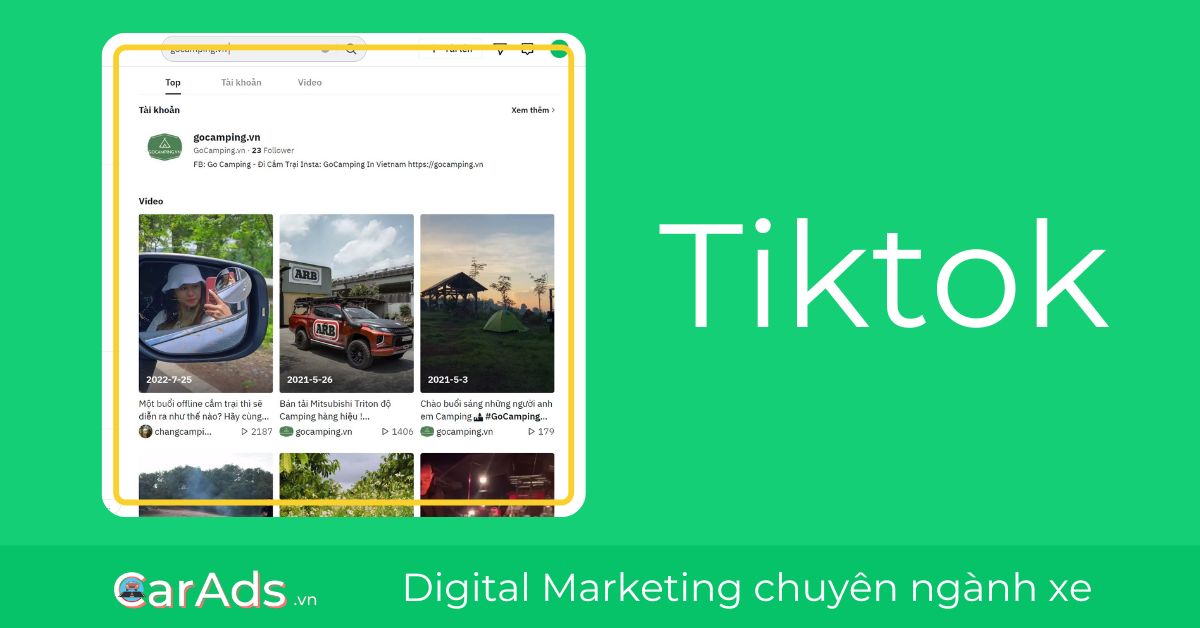 Tạo video đăng lên Tiktok bán đồ dùng cắm trại